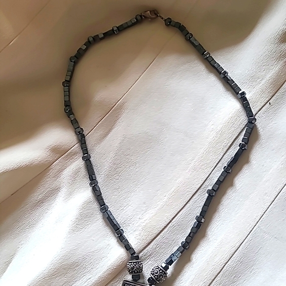 925 Silver HEMATITE, MARCASITE NECKLACE - Picture 5 of 6